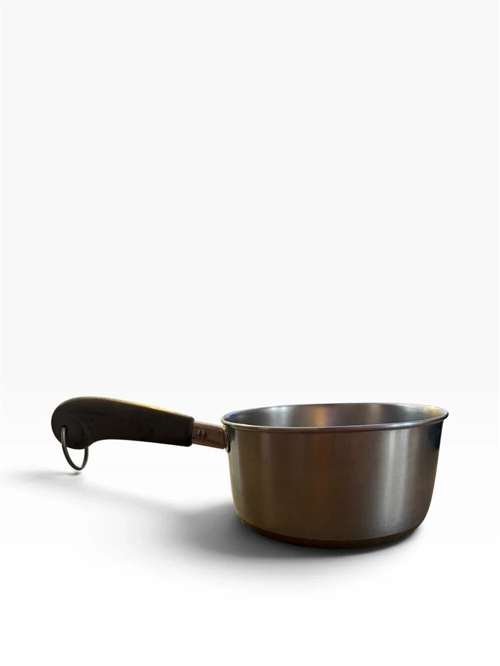 1 Qt Stainless Steel Saucepan Black Single Handle Round 6in Dia 500°F